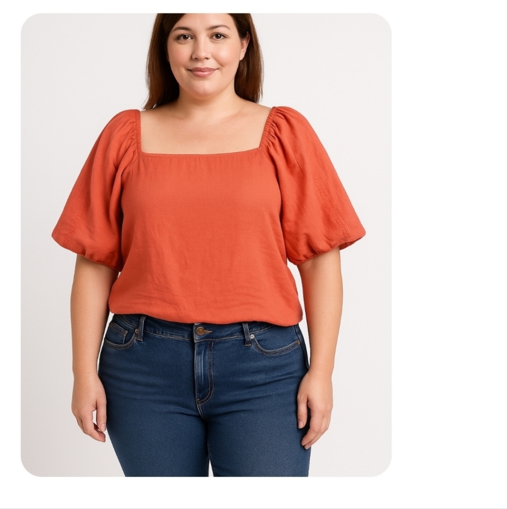 Versona Coral Rayon Linen Top Large